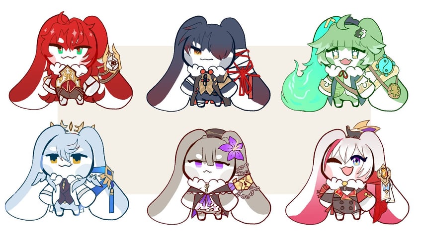 herta, blade, sunday, topaz, pom-pom, and 4 more (honkai and 1 more) drawn by pikaiscool