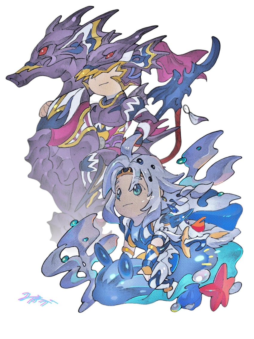 cecil harvey and kain highwind (final fantasy and 1 more) drawn by dene_tri