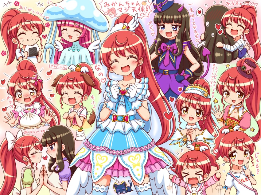 kurosu aroma, shiratama mikan, and hojo sophy (pretty series and 1 more) drawn by kuga_yoshito