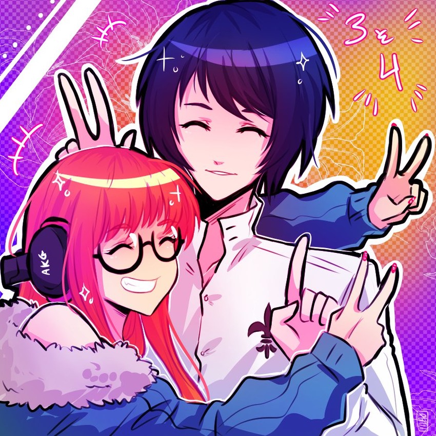 sakura futaba and kitagawa yuusuke (persona and 1 more) drawn by mao_(expuella)