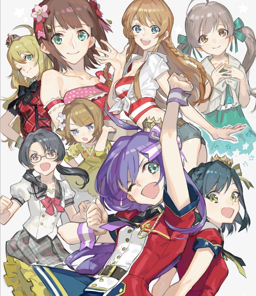 hoshii miki, amami haruka, suou momoko, nanao yuriko, mochizuki anna, and 3 more (idolmaster and 2 more) drawn by nishihara_isao