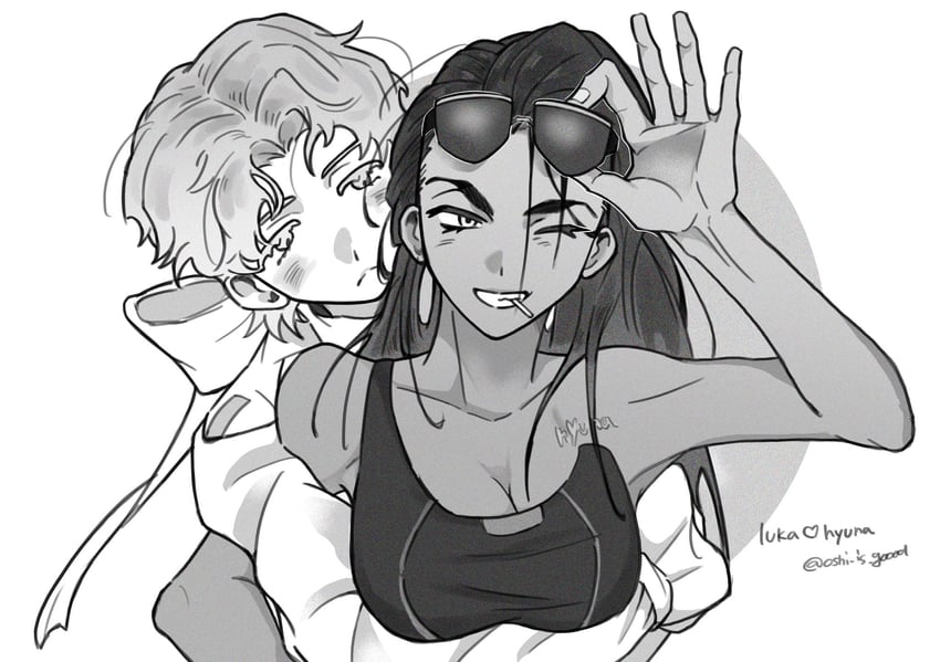 luka and hyuna (alien stage) drawn by oshi_is_goood
