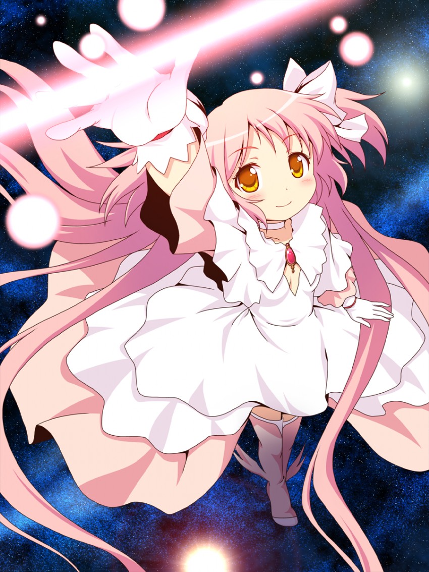 kaname madoka and ultimate madoka (mahou shoujo madoka magica) drawn by yamasan