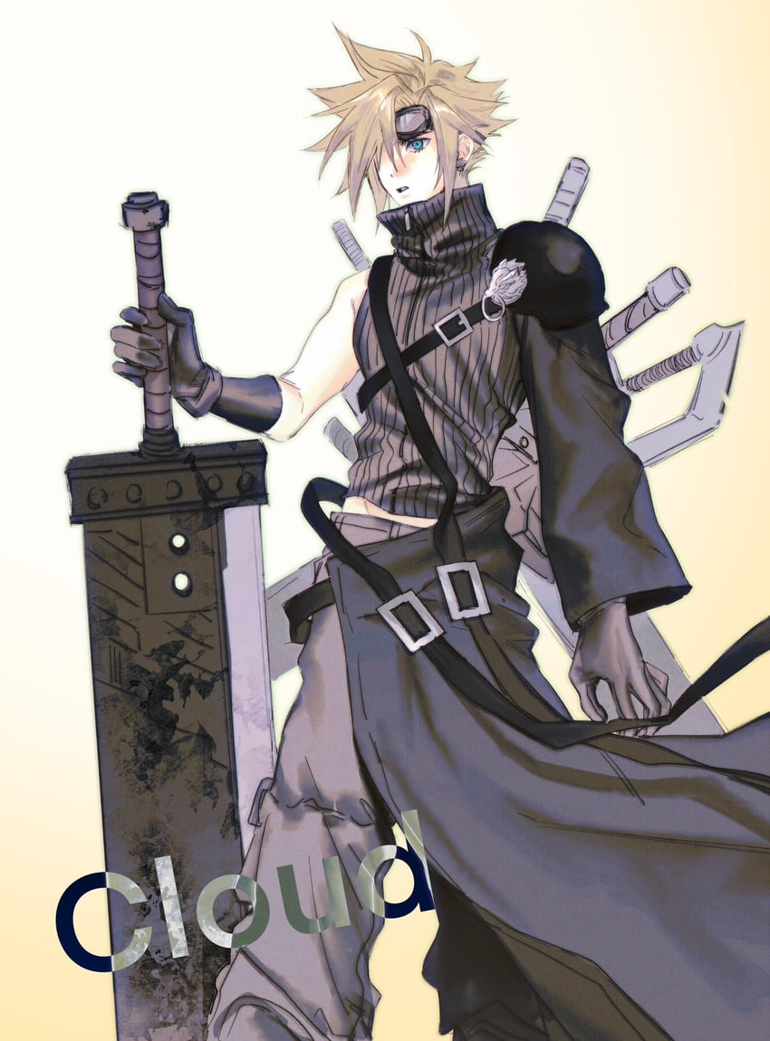 cloud strife (final fantasy and 2 more) drawn by moyanwxy