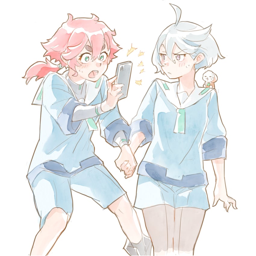 suletta mercury, miorine rembran, and hots (gundam and 1 more) drawn by yaco_(085)