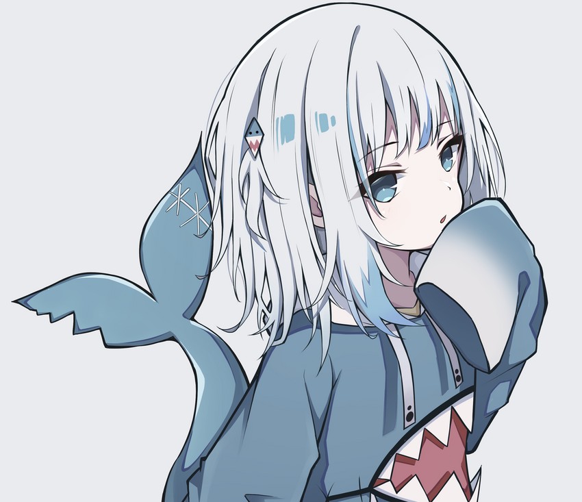 gawr gura (hololive and 1 more) drawn by pension_z