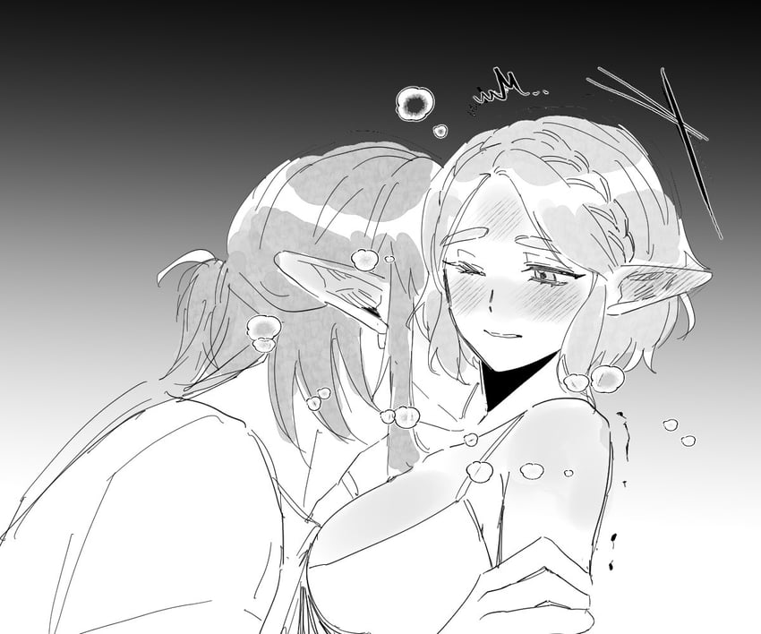 link and princess zelda (the legend of zelda and 1 more) drawn by big_egg526