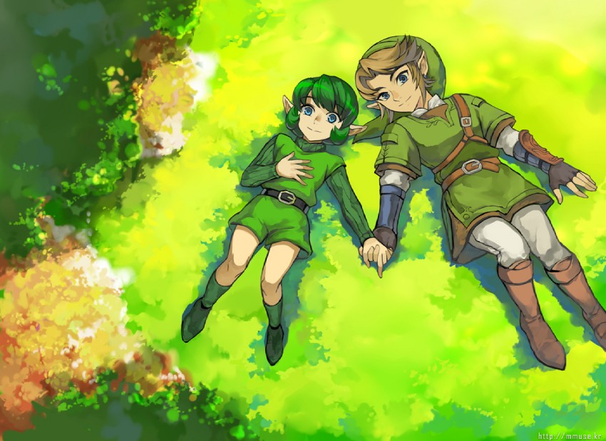 link and saria (the legend of zelda and 2 more) drawn by muse_(rainforest)