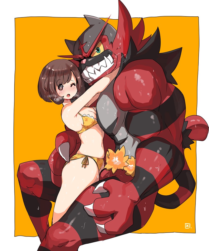 selene and incineroar (pokemon and 1 more) drawn by kenron_toqueen