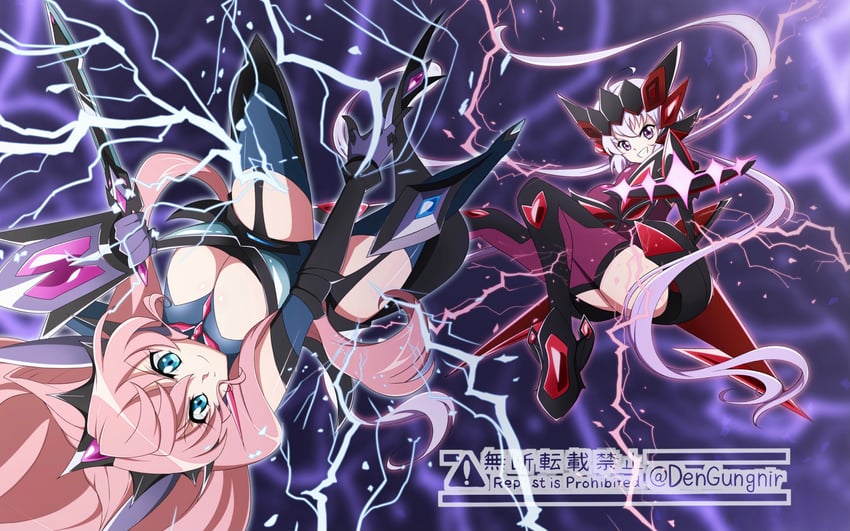 yukine chris and maria cadenzavna eve (senki zesshou symphogear) drawn by kanaden