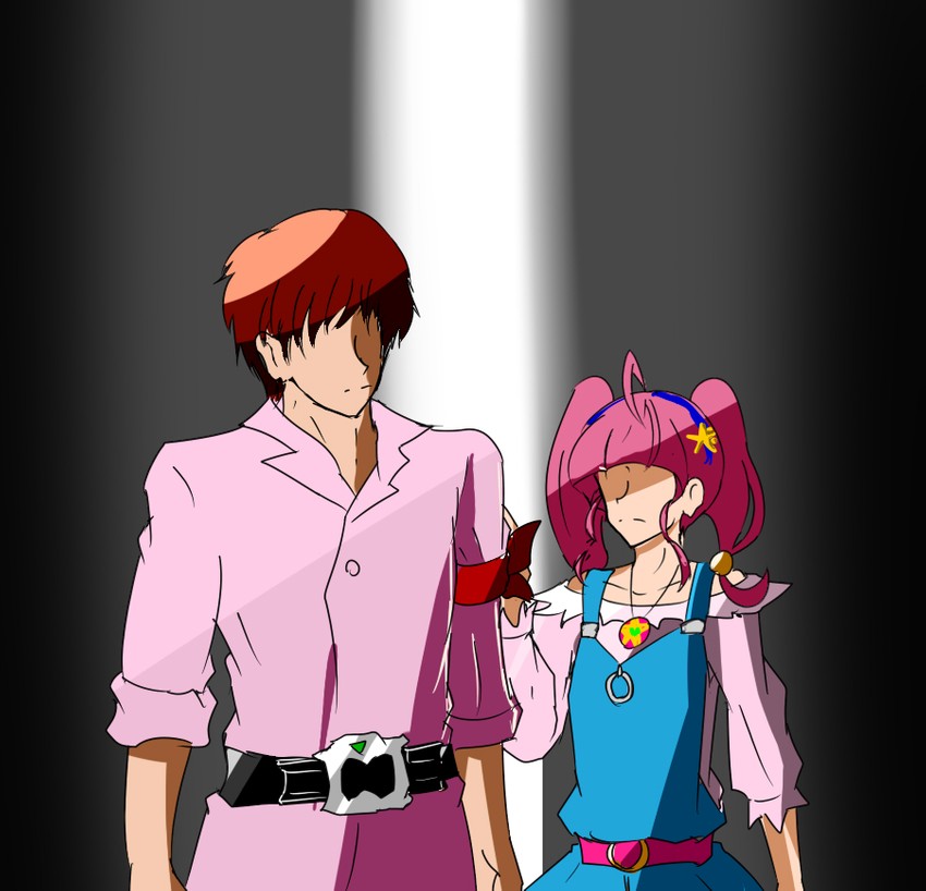 hoshina hikaru and tokiwa sougo (precure and 3 more) drawn by kanajin