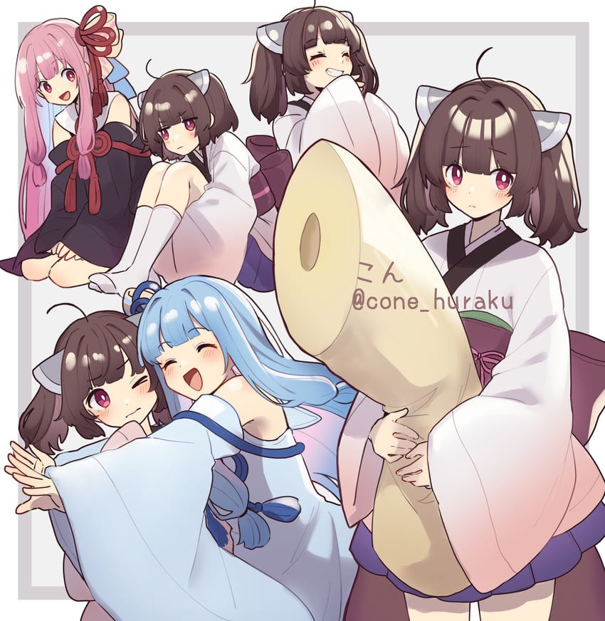 touhoku kiritan, kotonoha akane, and kotonoha aoi (voiceroid) drawn by corn_kuten