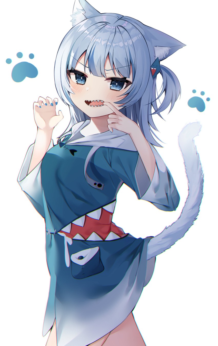 gawr gura (hololive and 1 more) drawn by nannung