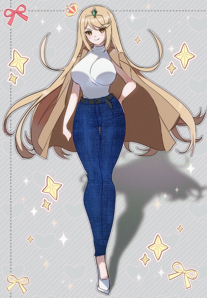 mythra (xenoblade chronicles and 1 more) drawn by zer00han