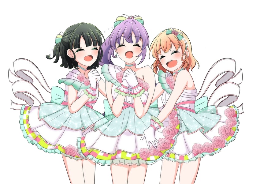 hinoshita kaho, otomune kozue, and momose ginko (love live! and 1 more) drawn by daime_(hyahhaa10)