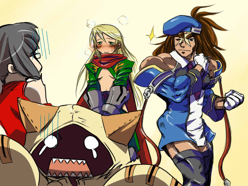 noel vermillion, taokaka, litchi faye ling, and shishigami bang (blazblue) drawn by nunnun_(shunka_shuutou)