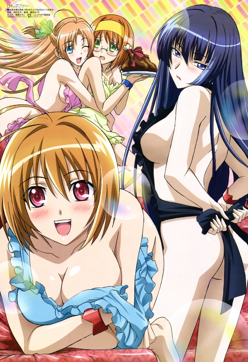 sangou shizuku, mishima akane, sakura kaede, and kondou mikoto (megami magazine and 1 more) drawn by tamura_masafumi