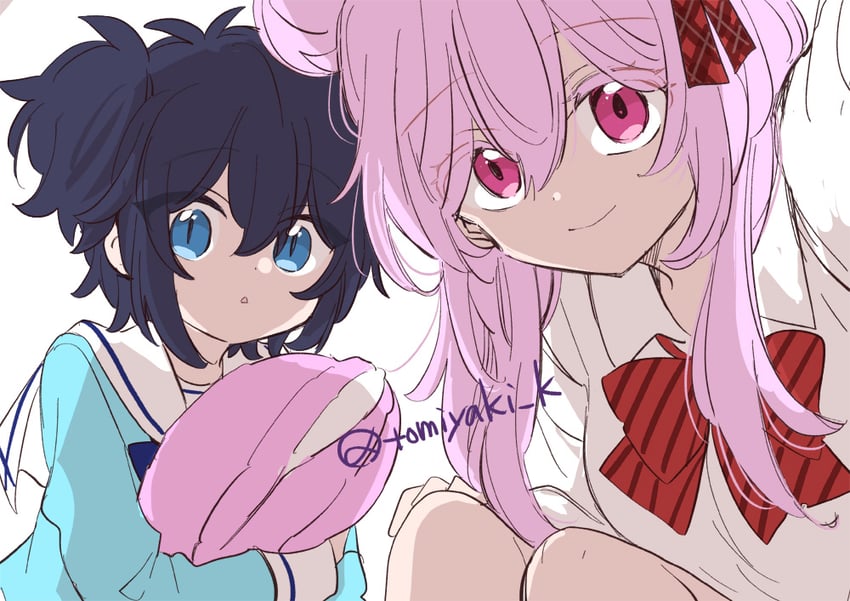matsuzaka satou and koube shio (happy sugar life) drawn by kagisora_tomiyaki