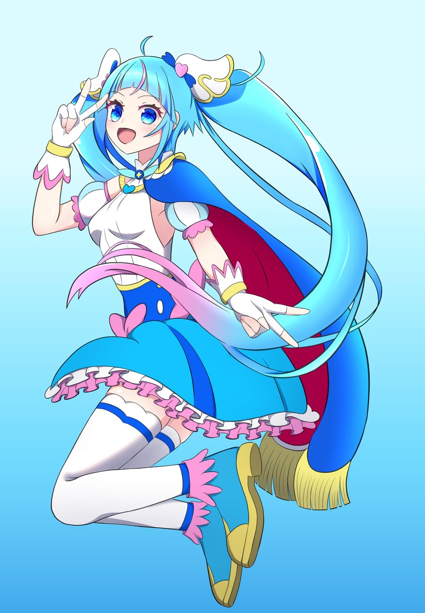 sora harewataru and cure sky (precure and 1 more) drawn by morimoriirasuto