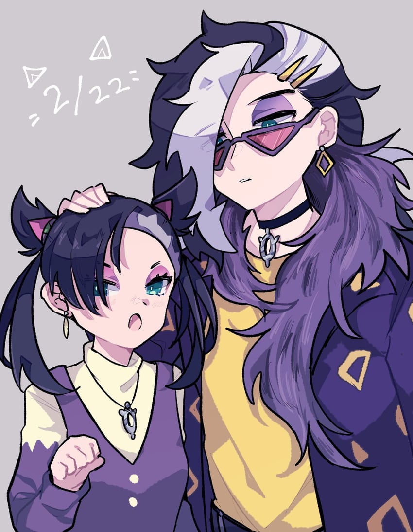 marnie, piers, purrloin, and liepard (pokemon and 1 more) drawn by shiba_dzuke