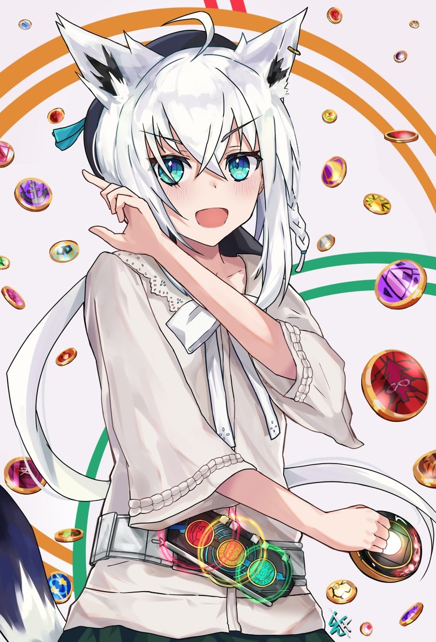 shirakami fubuki (hololive and 2 more) drawn by harlequin-wheels