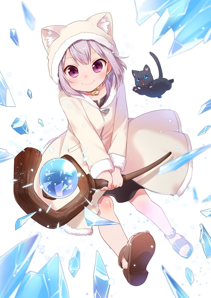 yuuri kujou and noir (chibikko kenja lv.1 kara isekai de ganbarimasu!) drawn by misaki_juri