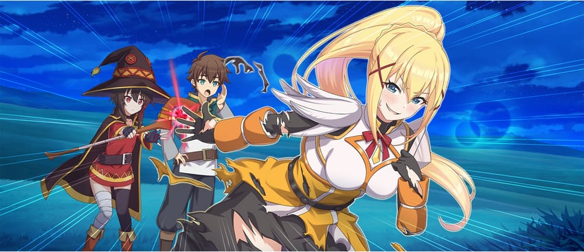 megumin, darkness, and satou kazuma (kono subarashii sekai ni shukufuku wo! and 1 more)