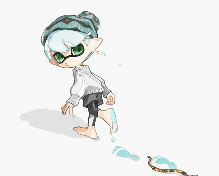 inkling player character and inkling boy (splatoon) drawn by spl8ya