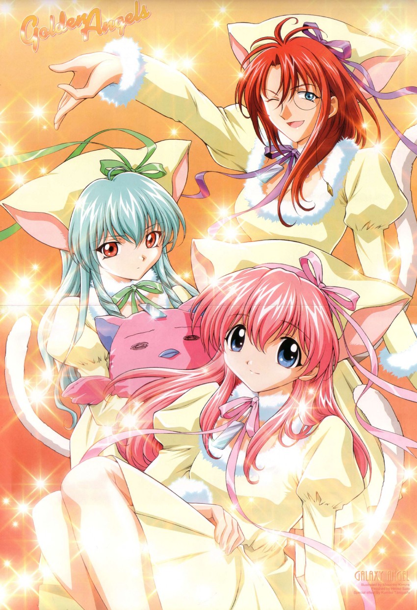 milfeulle sakuraba, forte stollen, vanilla h, and normad (galaxy angel) drawn by kimura_masahiro