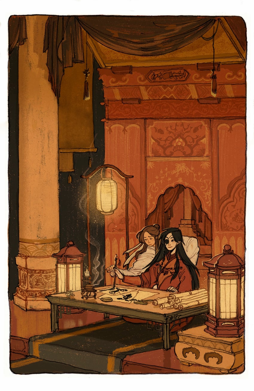 xie lian and hua cheng (tianguan cifu) drawn by yaroslava_murashko