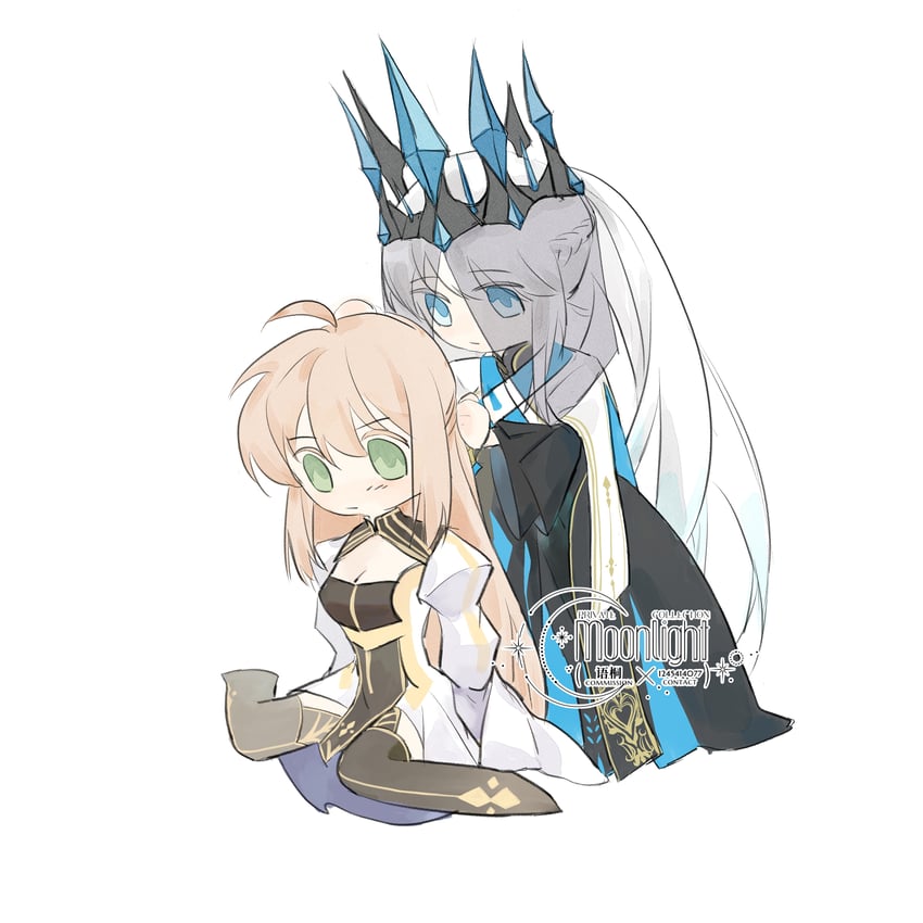 artoria pendragon, morgan le fay, and artoria caster (fate and 1 more) drawn by sakuranull