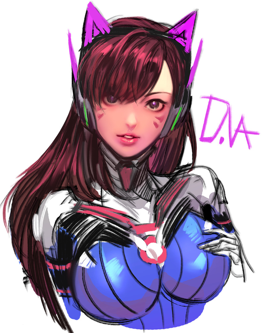 d.va (overwatch and 1 more) drawn by dopey_(dopq)