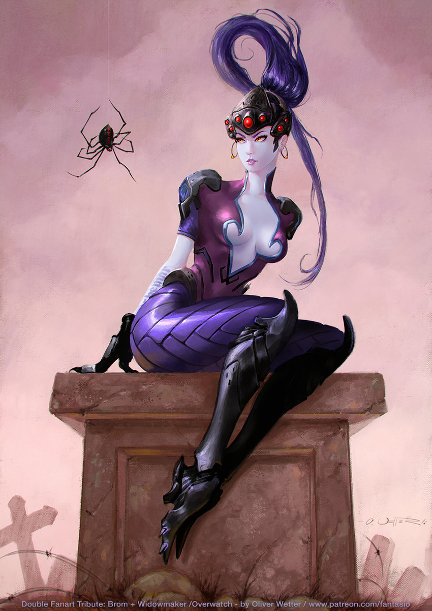 widowmaker (overwatch and 1 more) drawn by oliver_wetter