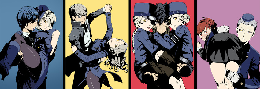 narukami yu, yuuki makoto, amamiya ren, shiomi kotone, elizabeth, and 4 more (persona and 4 more) drawn by club3