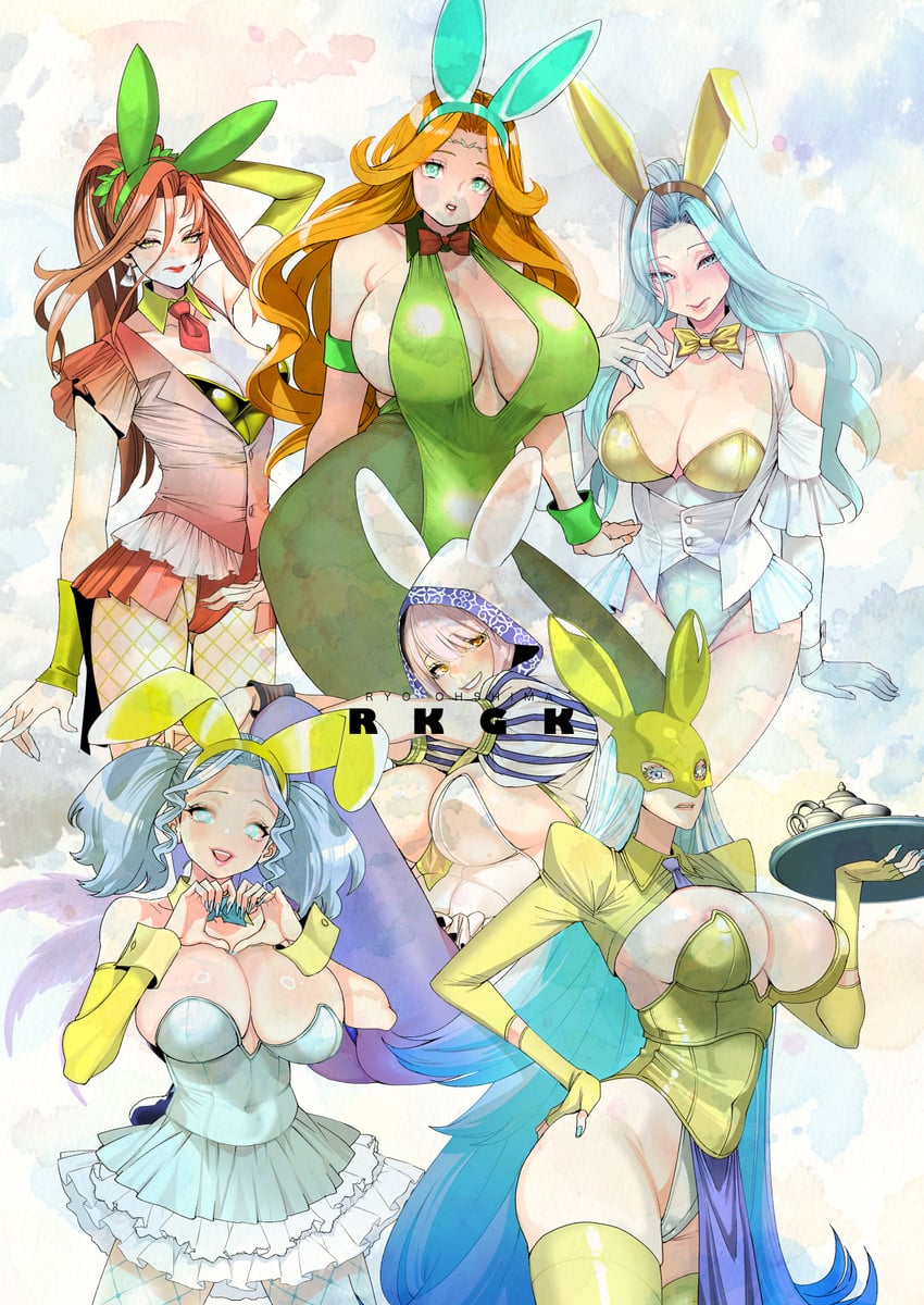 nophica, halone, menphina, azeyma, llymlaen, and 1 more (final fantasy and 1 more) drawn by ooshima_ryou