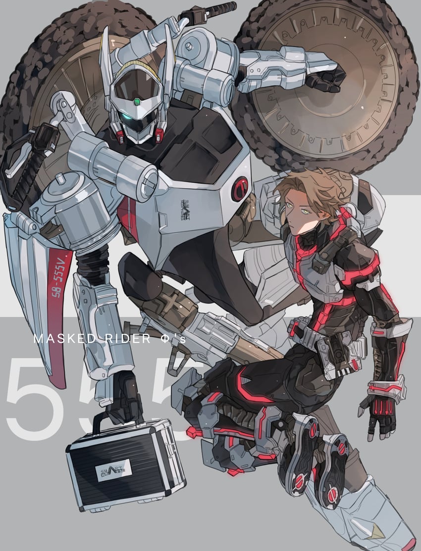 kamen rider faiz, inui takumi, and autovajin (kamen rider and 1 more) drawn by bbbb_fex