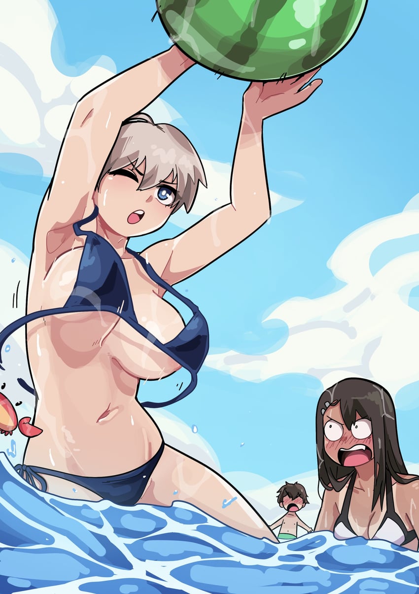 nagatoro hayase, uzaki hana, and hachiouji naoto (uzaki-chan wa asobitai! and 1 more) drawn by dashi_(dashiart)