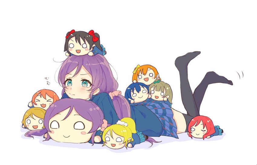 nishikino maki, tojo nozomi, sonoda umi, yazawa nico, ayase eli, and 4 more (love live! and 2 more) drawn by azuma_(no488888)