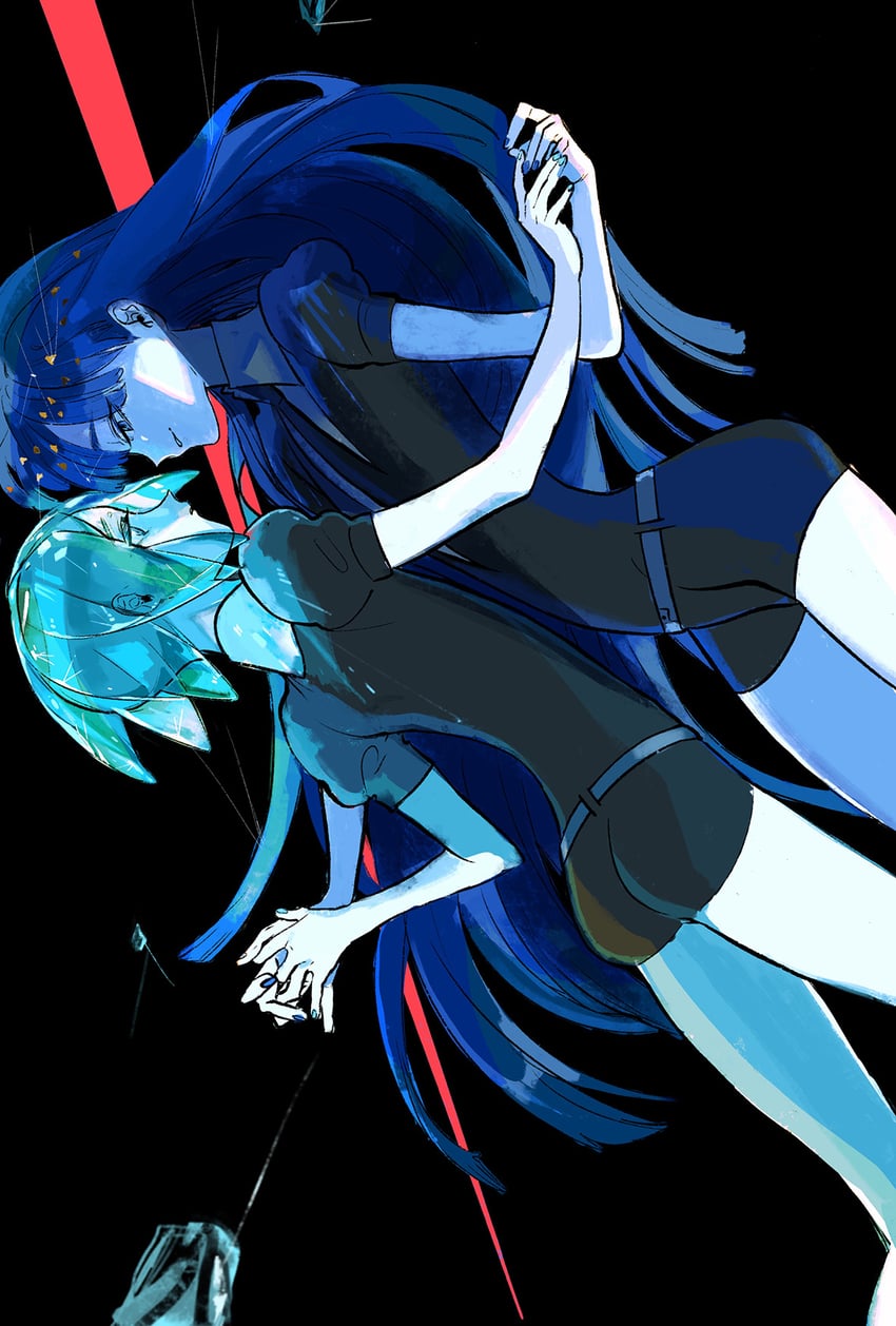 phosphophyllite and lapis lazuli (houseki no kuni) drawn by marino_(oyasumi)