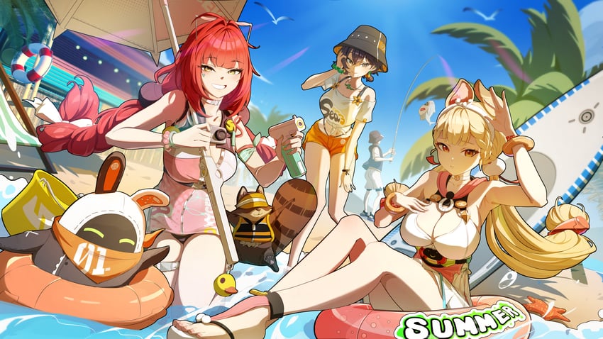 eous, sharkboo, ukinami yuzuha, alice thymefield, belle, and 2 more (zenless zone zero) drawn by yuyiosang