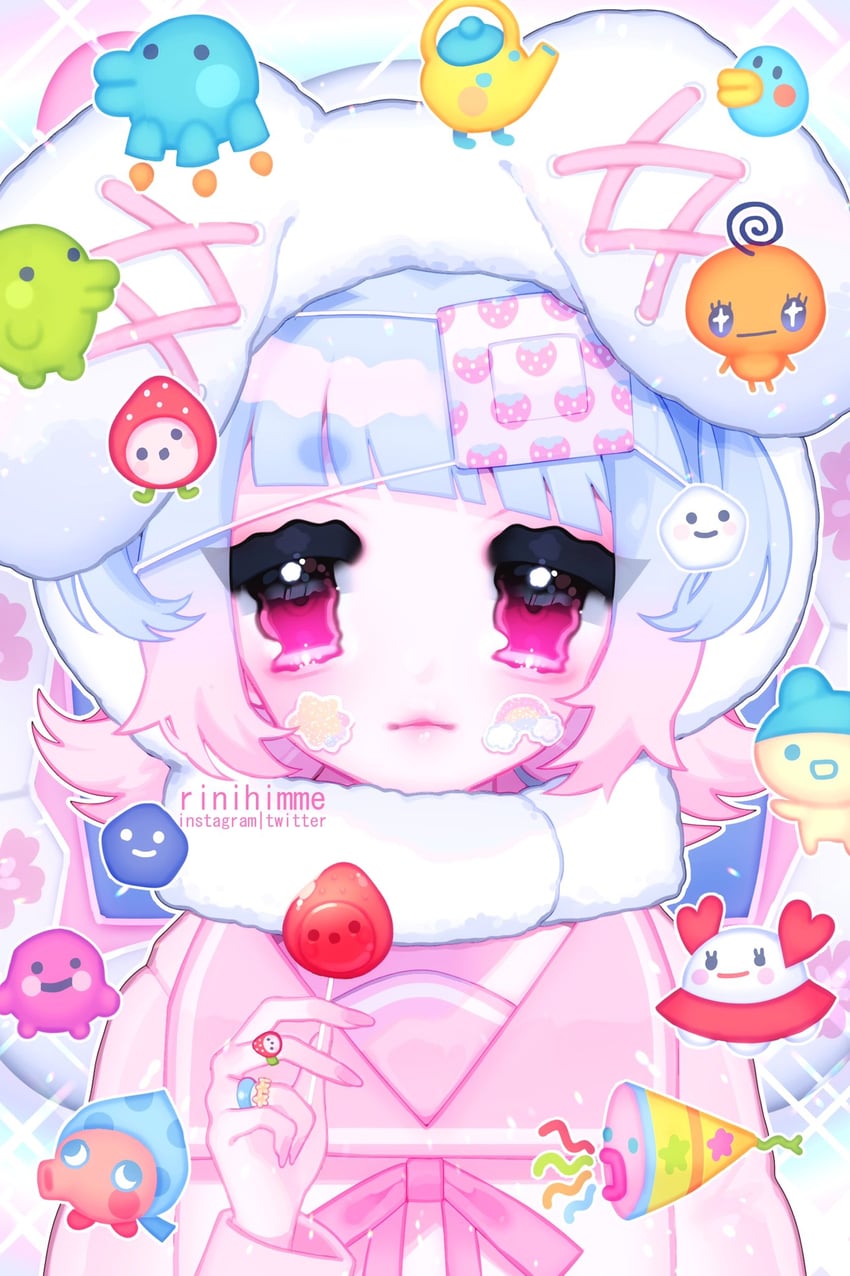 kuchipatchi, memetchi, tamatchi, ichigotchi, young mametchi, and 8 more (original and 2 more) drawn by rinihimme