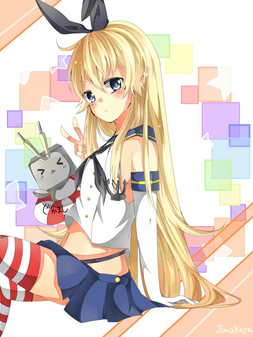 shimakaze and rensouhou-chan (kantai collection) drawn by satou_saya