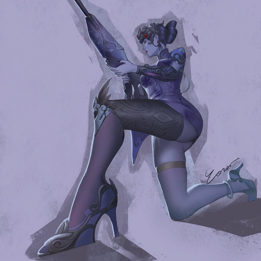 widowmaker and black lily widowmaker (overwatch) drawn by zoner