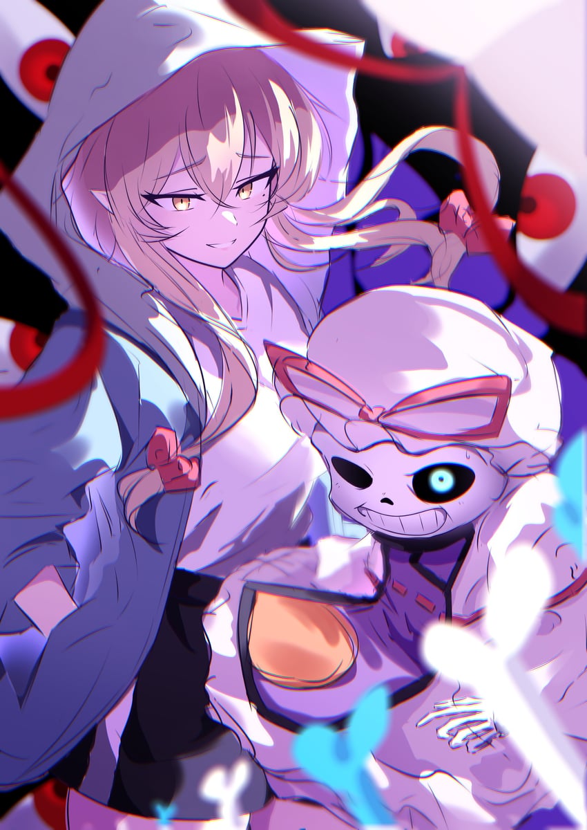 yakumo yukari and sans (touhou and 2 more) drawn by rinkaito1231