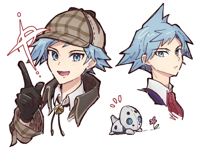 steven stone and aron (pokemon and 2 more) drawn by suama_(haruichi)