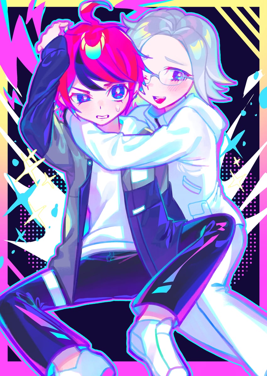 aotsuki eito and sumino takumi (the hundred line -last defense academy-) drawn by iro_(mywife_sunny)