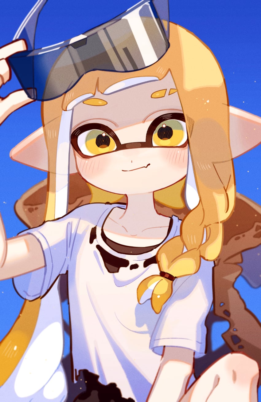 inkling player character, inkling girl, and veronika (splatoon and 1 more) drawn by tokita_mago