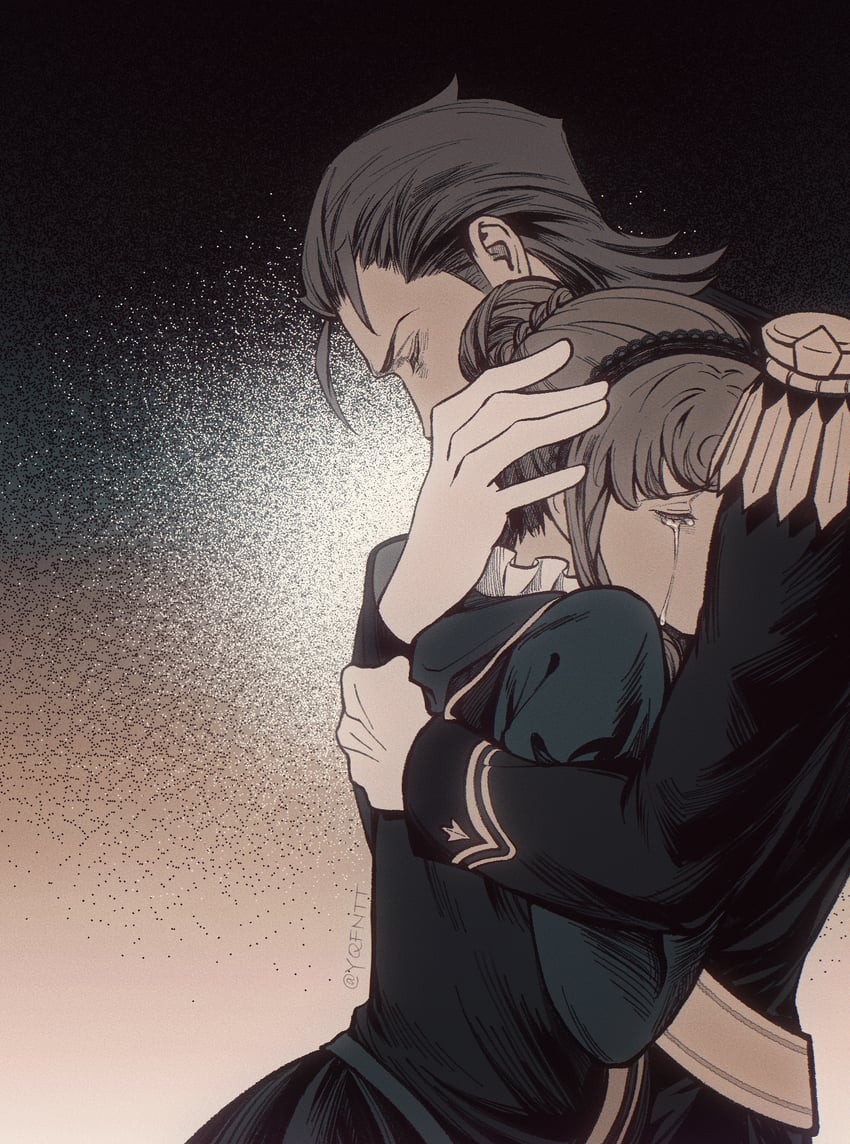 klint van zieks and lady baskerville (ace attorney and 1 more) drawn by kaze_(yznyttdgs)