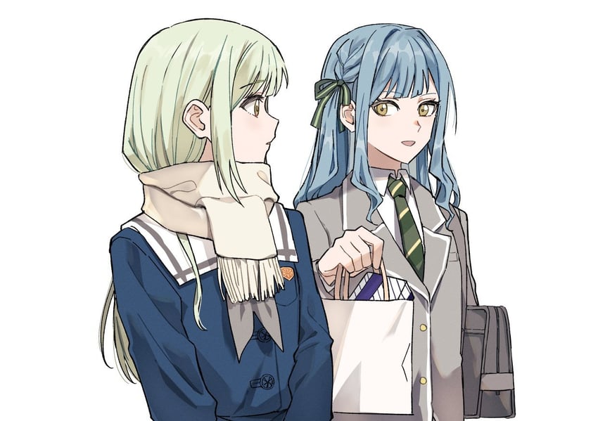 togawa sakiko and wakaba mutsumi (bang dream! and 1 more) drawn by akni