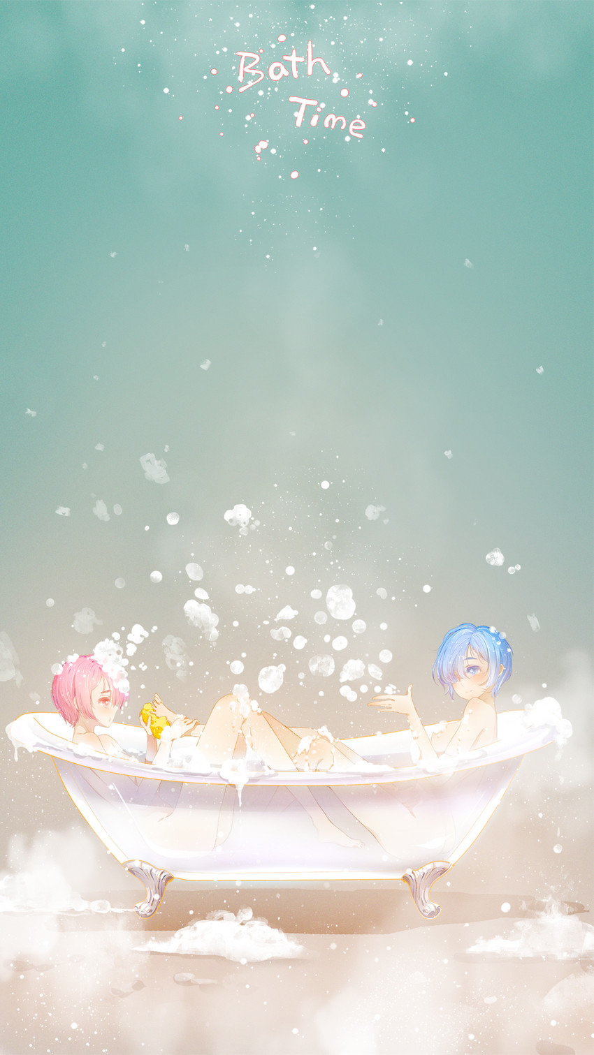 rem and ram (re:zero kara hajimeru isekai seikatsu) drawn by orry